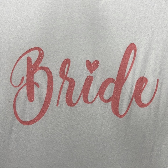 XL bride white bride shirt with peachy/ pink text - Picture 2 of 4